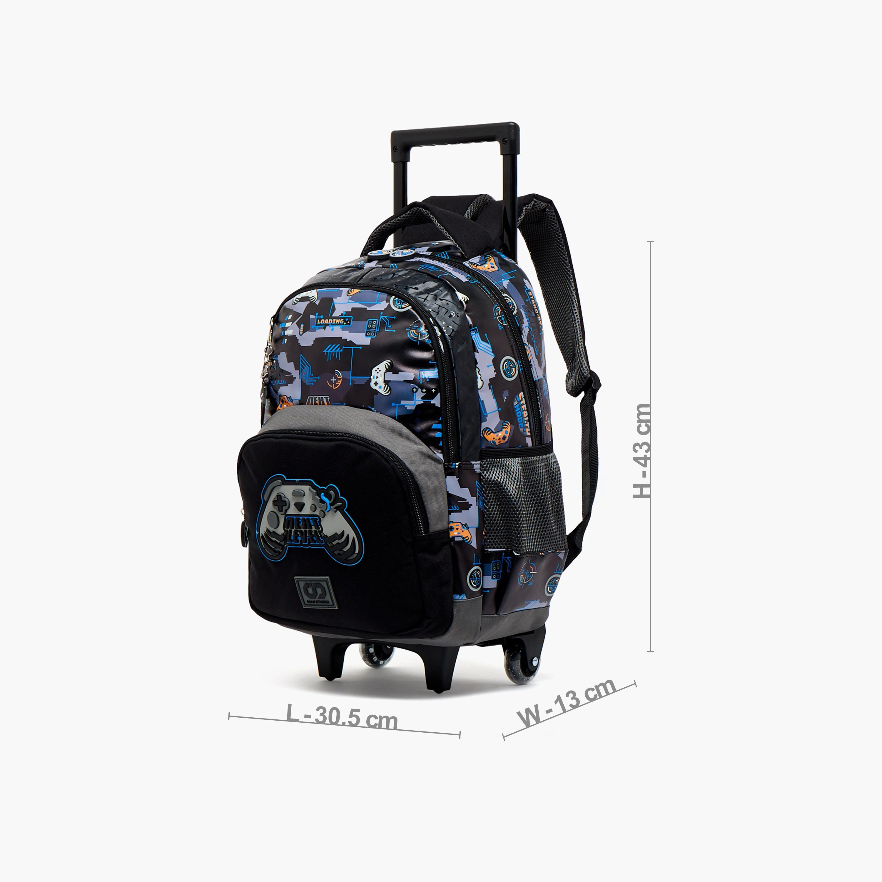 SAMI STUDIO Game Print Trolley Bag for Boys 8-12 Years with Zip Closure - 17 inches-school-bagsandbackpacks-trolleybags-image-7
