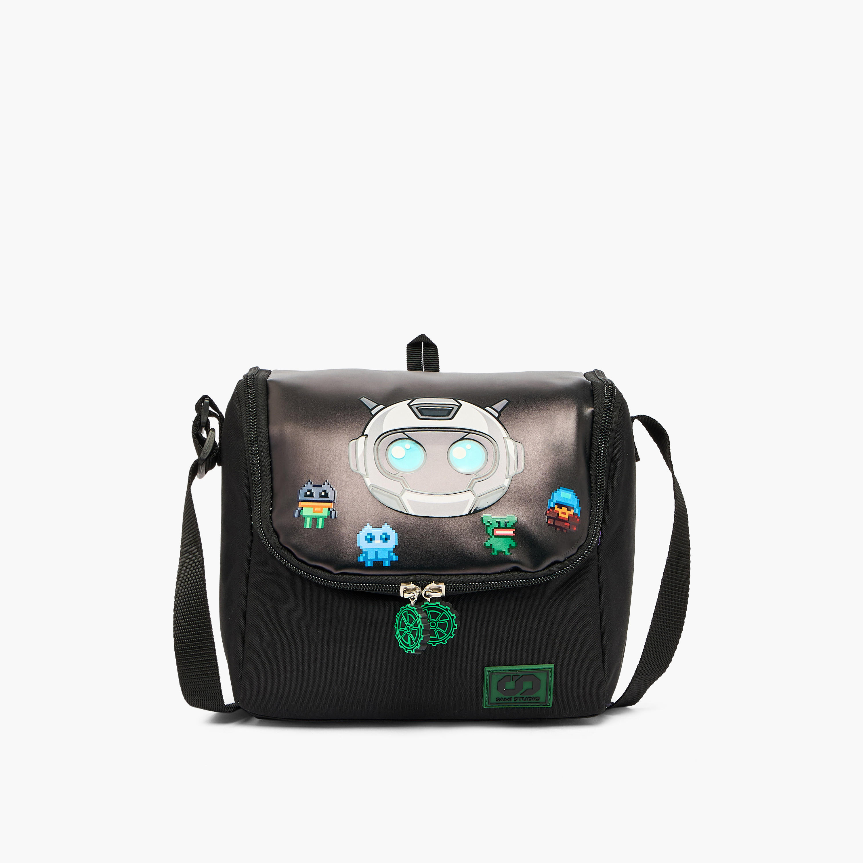 SAMI STUDIO Robot Print Lunch Bag for Boys 5-8 Years with Adjustable Strap-school-lunchessentials-lunchbags-image-1