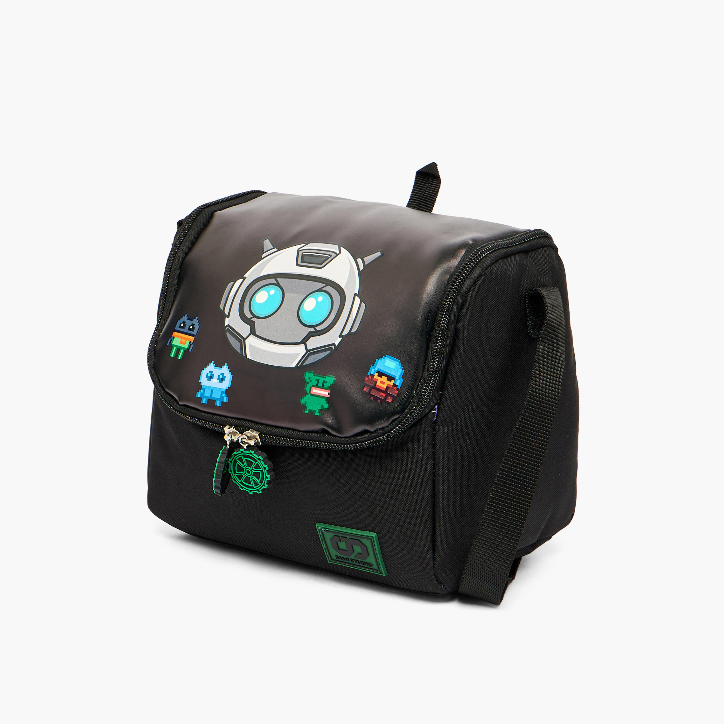 SAMI STUDIO Robot Print Lunch Bag for Boys 5-8 Years with Adjustable Strap-school-lunchessentials-lunchbags-image-3