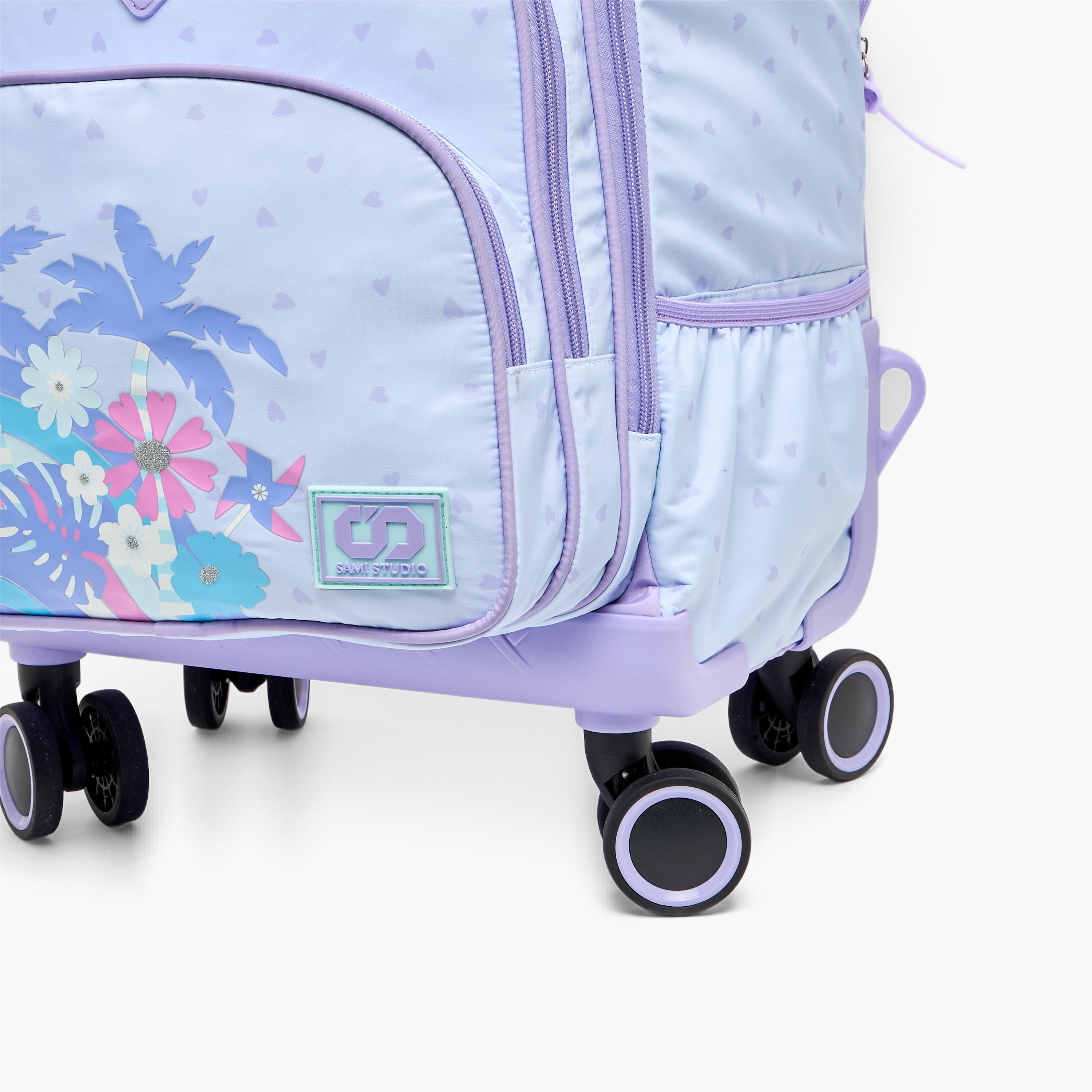 SAMI STUDIO Tropical Print Trolley Bag for Girls 8-13 Years with Retractable Handle - 18 inches-school-bagsandbackpacks-trolleybags-image-12