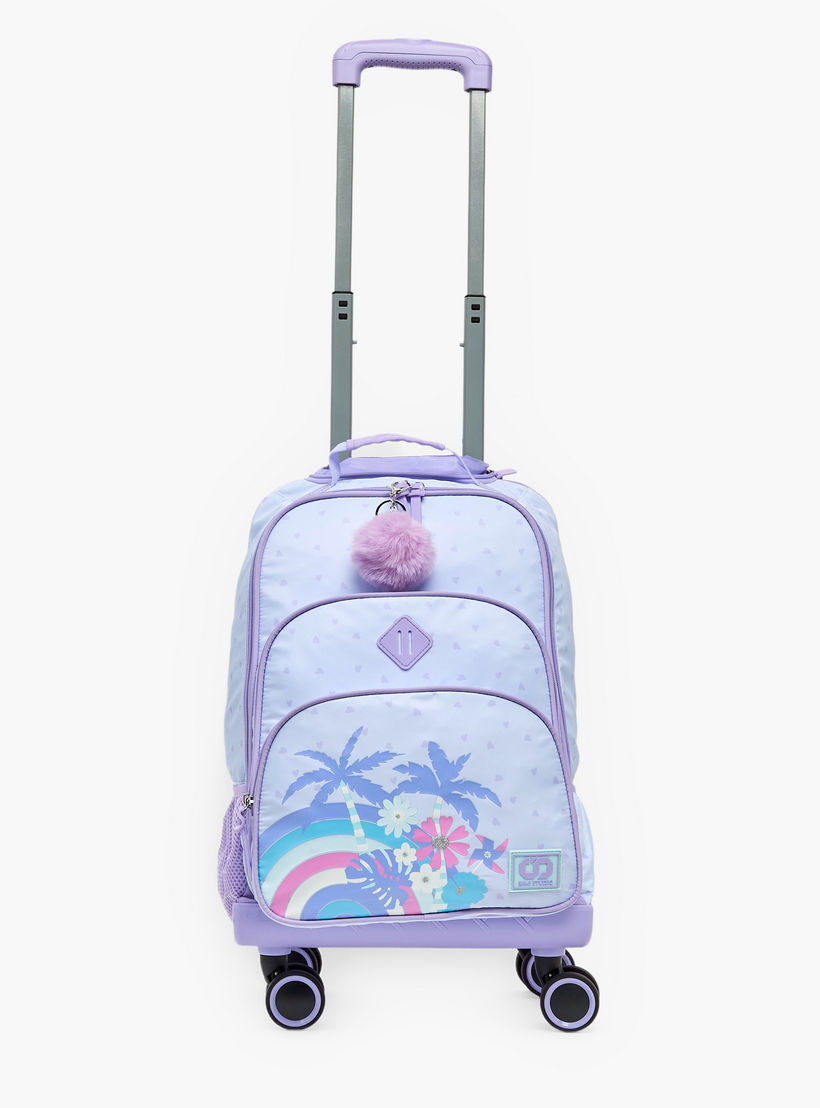 SAMI STUDIO Tropical Print Trolley Bag for Girls 8-13 Years with Retractable Handle - 18 inches-school-bagsandbackpacks-trolleybags-image-4