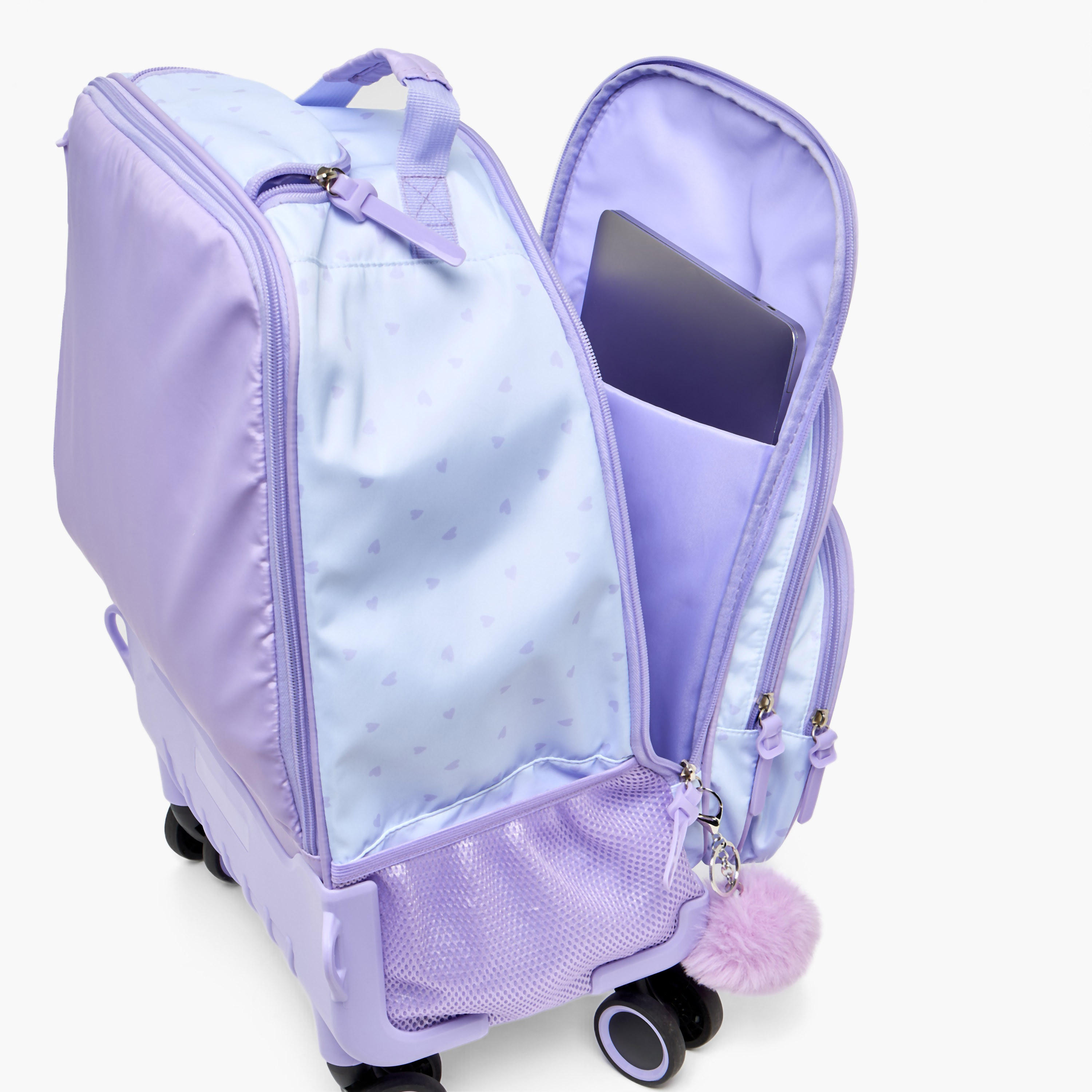 SAMI STUDIO Tropical Print Trolley Bag for Girls 8-13 Years with Retractable Handle - 18 inches-school-bagsandbackpacks-trolleybags-image-6