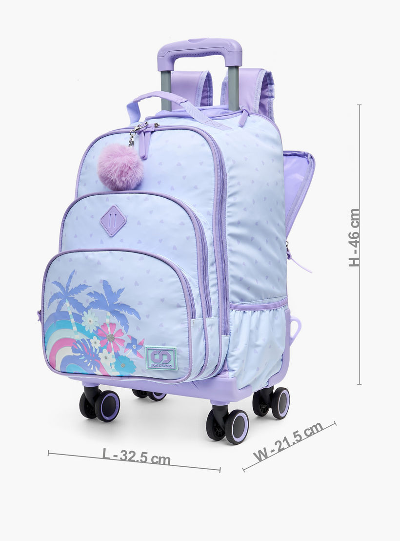 SAMI STUDIO Tropical Print Trolley Bag for Girls 8-13 Years with Retractable Handle - 18 inches-school-bagsandbackpacks-trolleybags-image-7