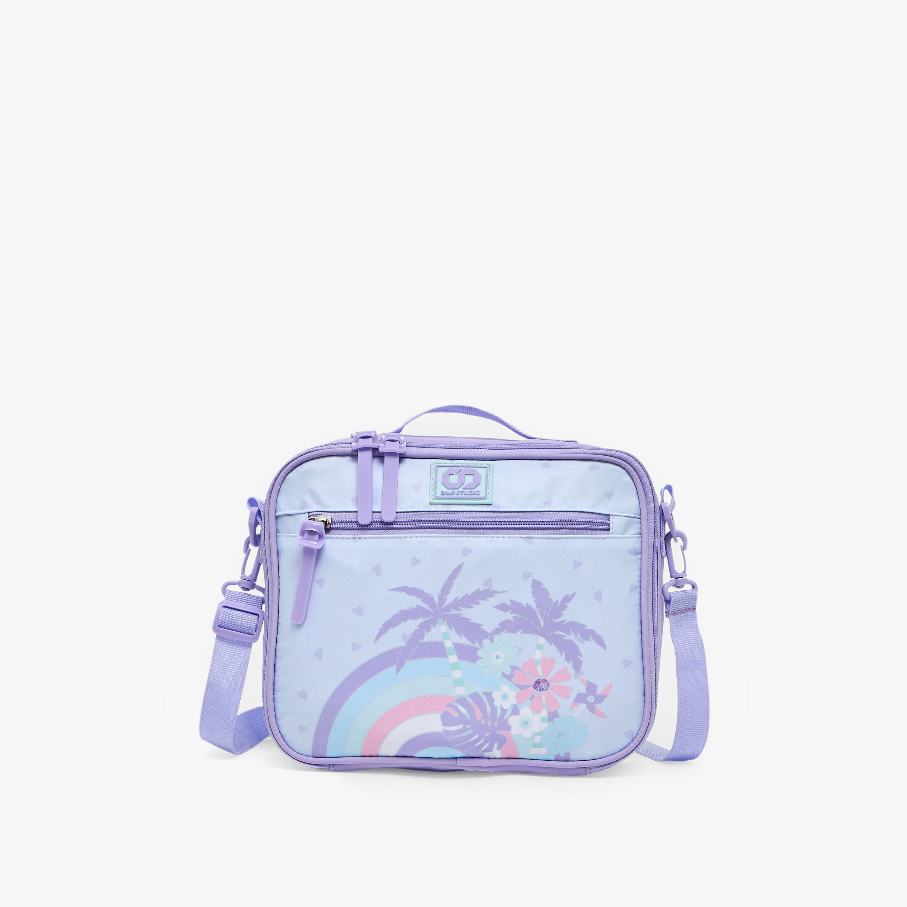 SAMI STUDIO Tropical Print Lunch Bag for Girls 8-13 Years with Detachable Strap-school-lunchessentials-lunchbags-image-1