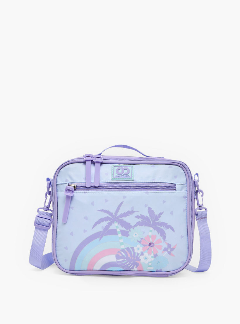 SAMI STUDIO Tropical Print Lunch Bag for Girls 8-13 Years with Detachable Strap-school-lunchessentials-lunchbags-image-1