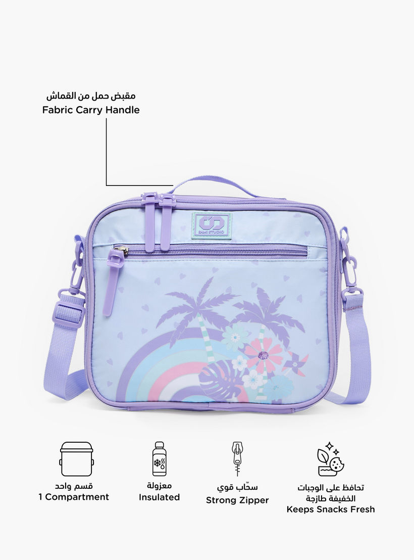 SAMI STUDIO Tropical Print Lunch Bag for Girls 8-13 Years with Detachable Strap-school-lunchessentials-lunchbags-image-2