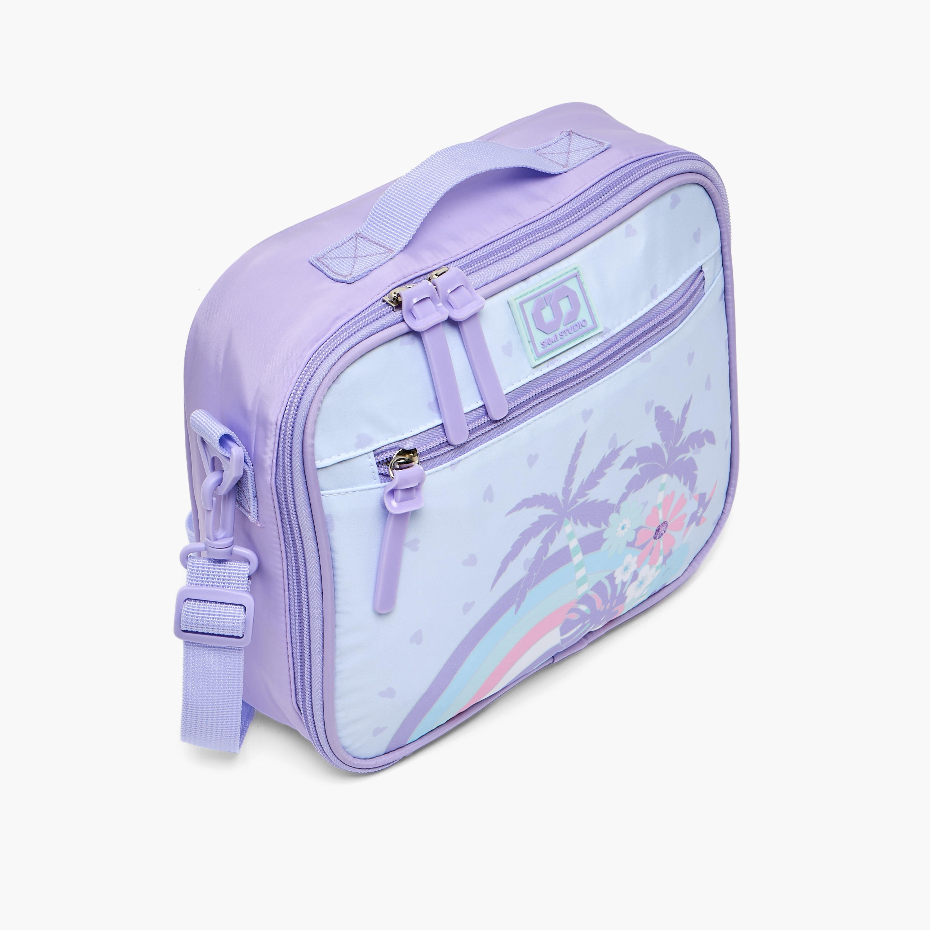 SAMI STUDIO Tropical Print Lunch Bag for Girls 8-13 Years with Detachable Strap-school-lunchessentials-lunchbags-image-3