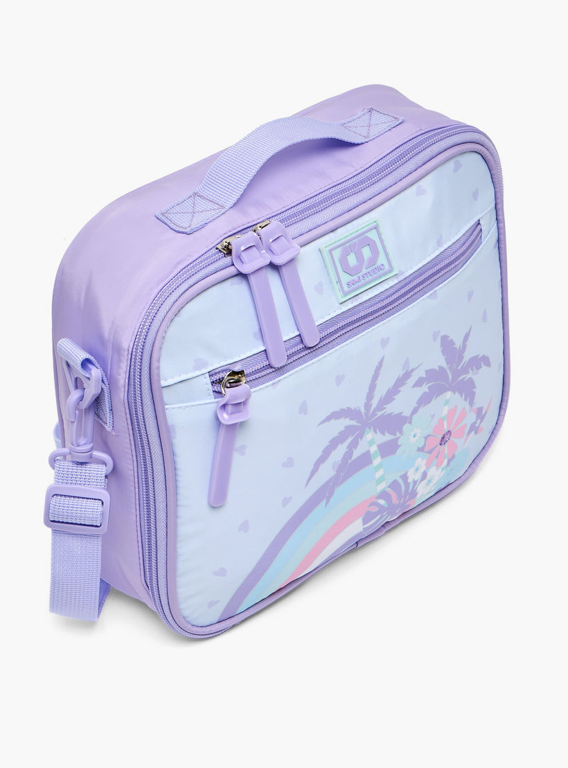 SAMI STUDIO Tropical Print Lunch Bag for Girls 8-13 Years with Detachable Strap-school-lunchessentials-lunchbags-image-3