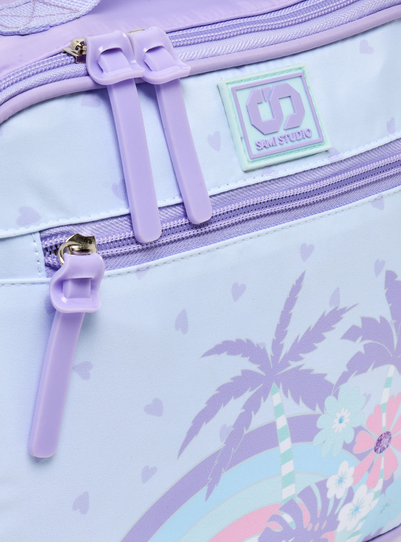 SAMI STUDIO Tropical Print Lunch Bag for Girls 8-13 Years with Detachable Strap-school-lunchessentials-lunchbags-image-4