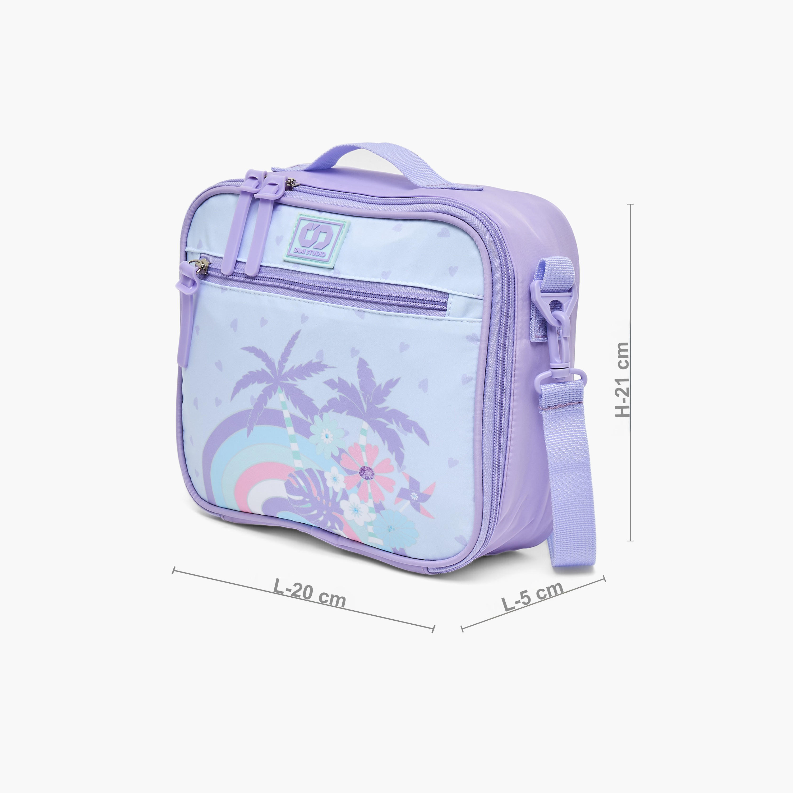 SAMI STUDIO Tropical Print Lunch Bag for Girls 8-13 Years with Detachable Strap-school-lunchessentials-lunchbags-image-9