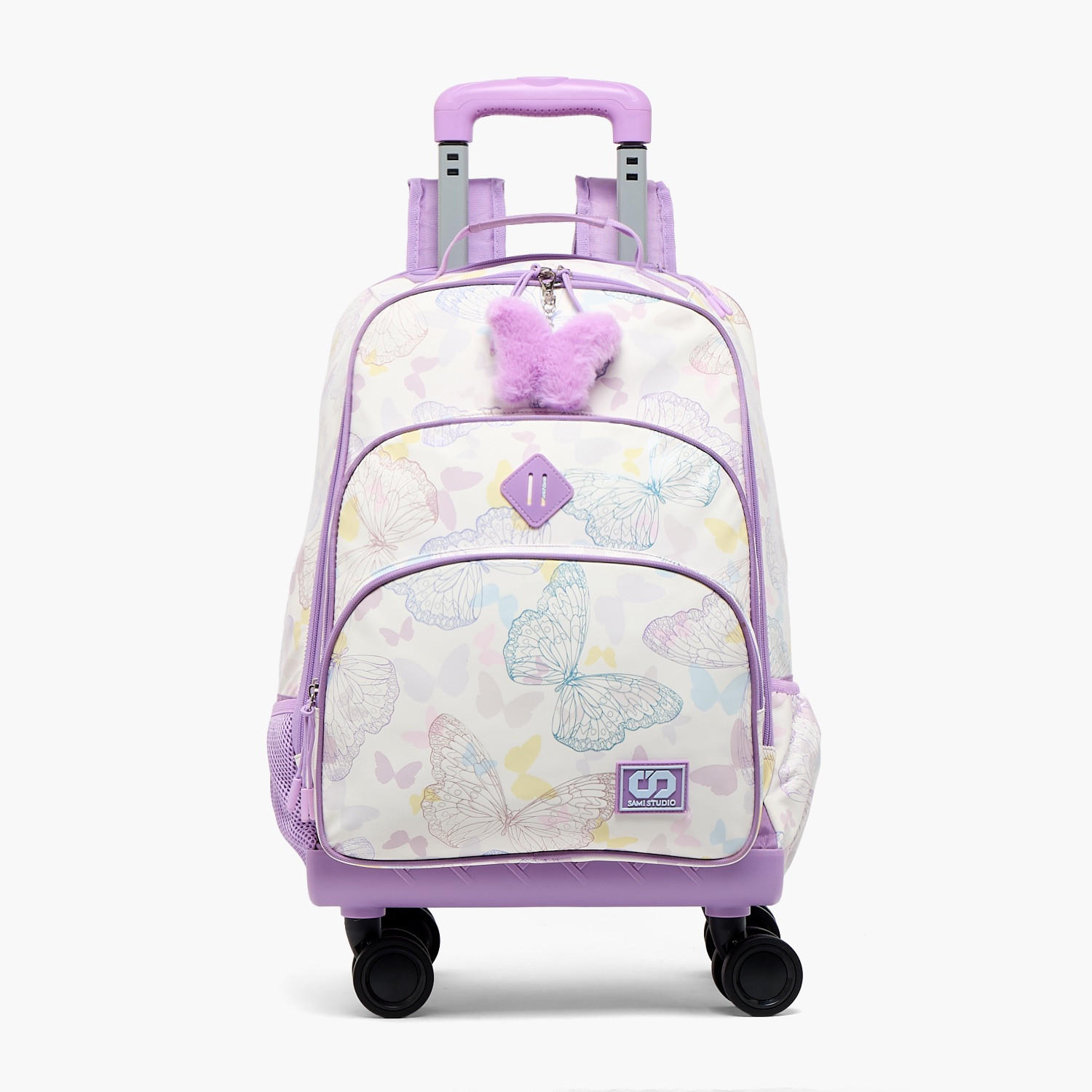 SAMI STUDIO Butterfly Print Trolley Bag for Girls 8-13 Years with Padded Straps -18 inches-school-bagsandbackpacks-trolleybags-image-4