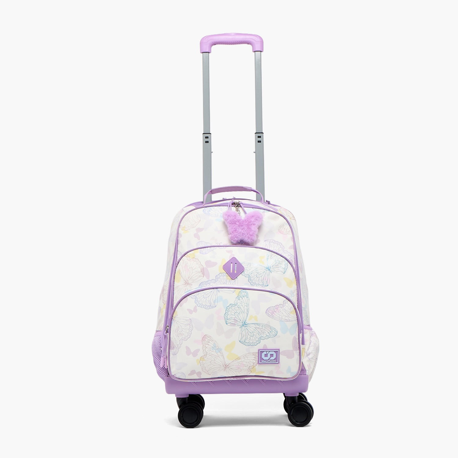 SAMI STUDIO Butterfly Print Trolley Bag for Girls 8-13 Years with Padded Straps -18 inches-school-bagsandbackpacks-trolleybags-image-5