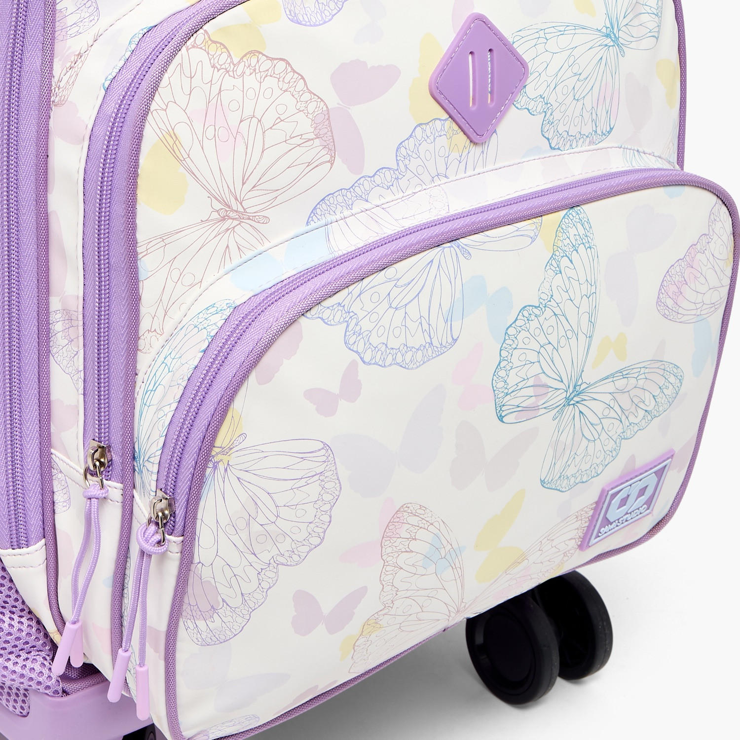 SAMI STUDIO Butterfly Print Trolley Bag for Girls 8-13 Years with Padded Straps -18 inches-school-bagsandbackpacks-trolleybags-image-6