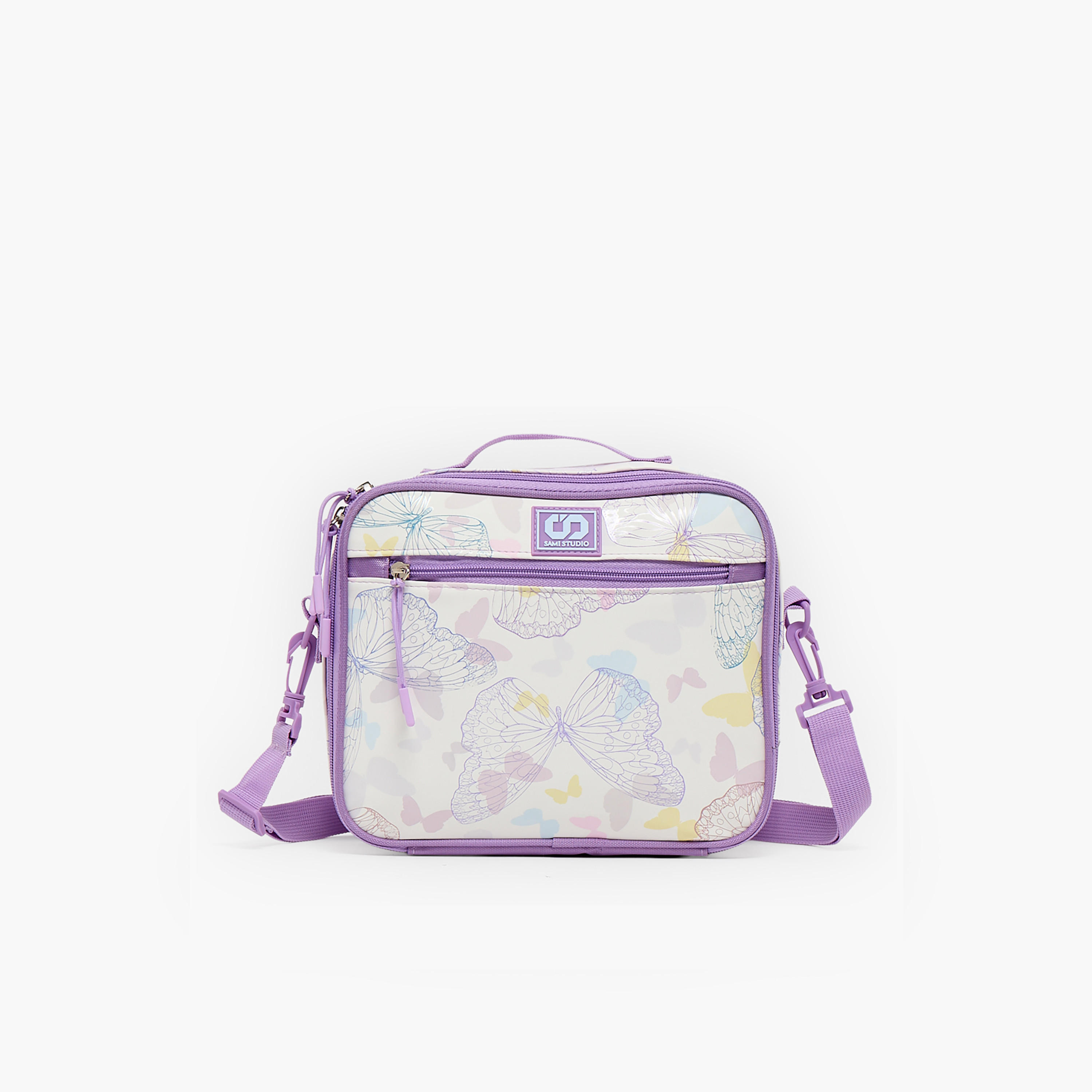 SAMI STUDIO Butterfly Print Lunch Bag for Girls 8-13 Years with Adjustable Strap-school-lunchessentials-lunchbags-image-1