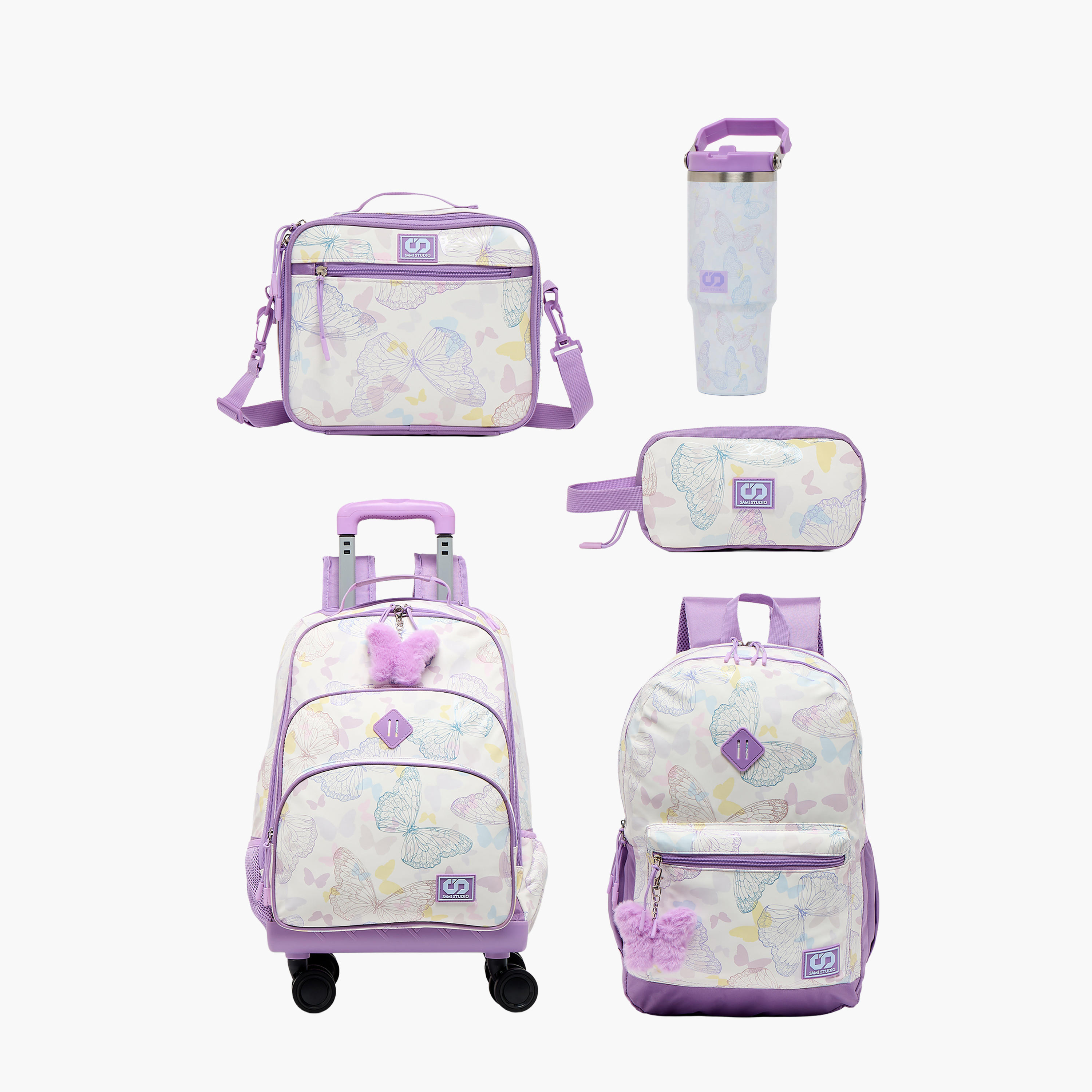 SAMI STUDIO Butterfly Print Lunch Bag for Girls 8-13 Years with Adjustable Strap-school-lunchessentials-lunchbags-image-11