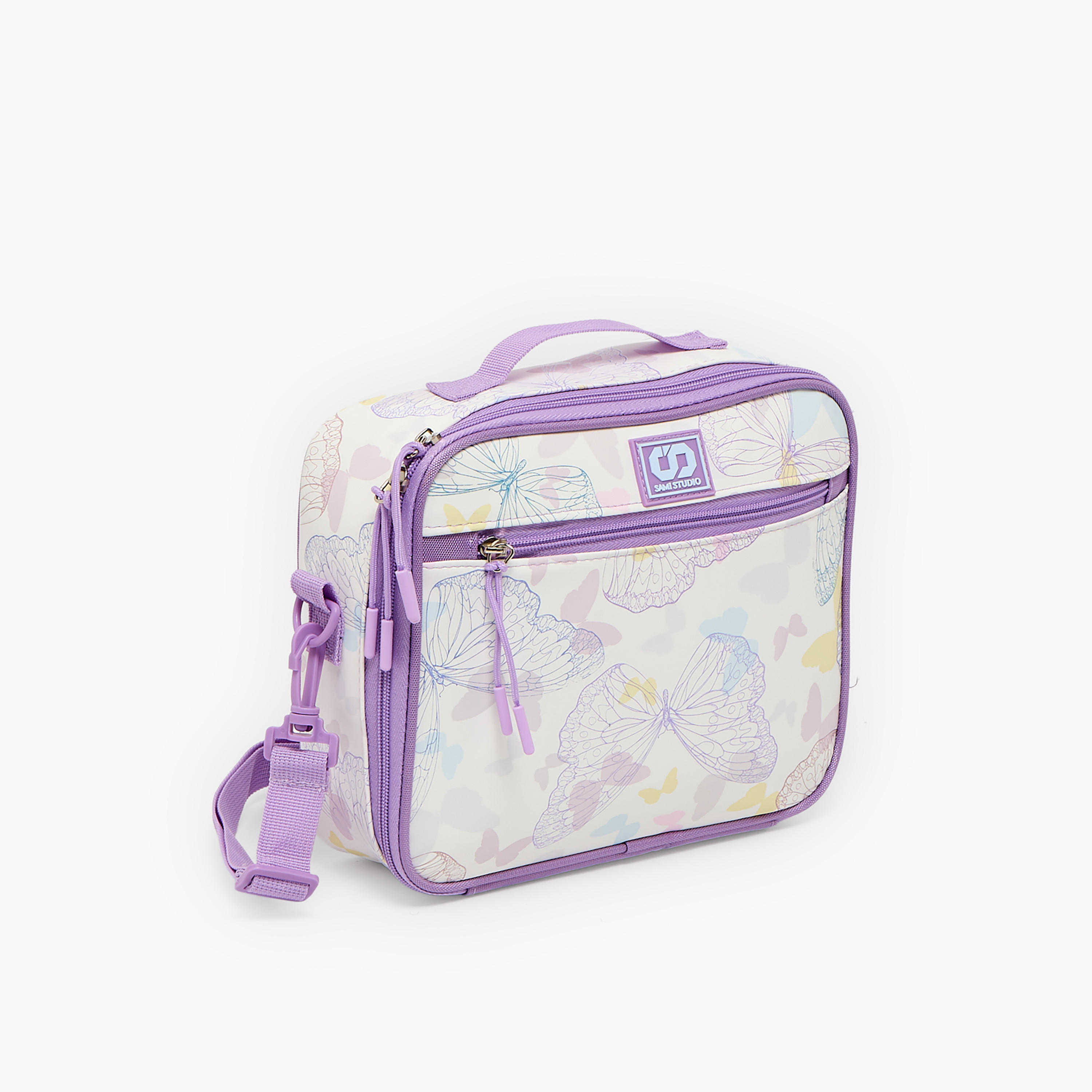 SAMI STUDIO Butterfly Print Lunch Bag for Girls 8-13 Years with Adjustable Strap-school-lunchessentials-lunchbags-image-3
