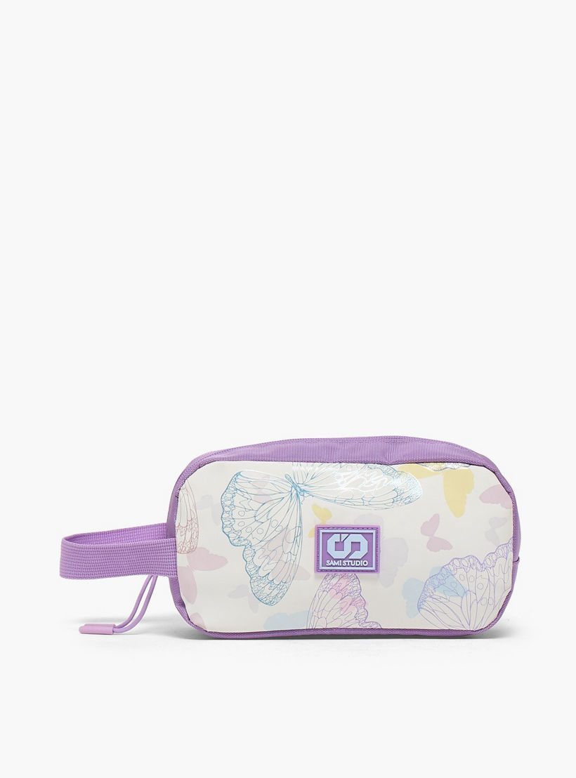 SAMI STUDIO Butterfly Print Pencil Pouch with Zip Closure-school-stationery-pencilcases-image-1