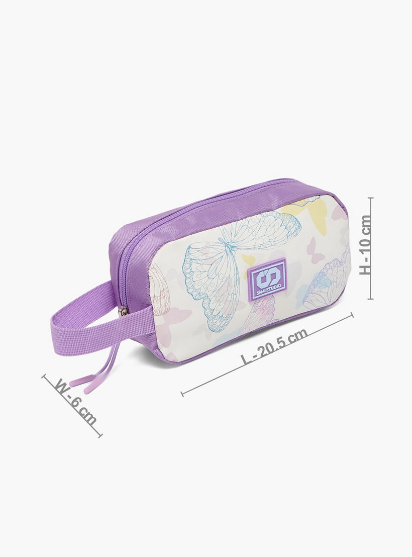 SAMI STUDIO Butterfly Print Pencil Pouch with Zip Closure-school-stationery-pencilcases-image-4