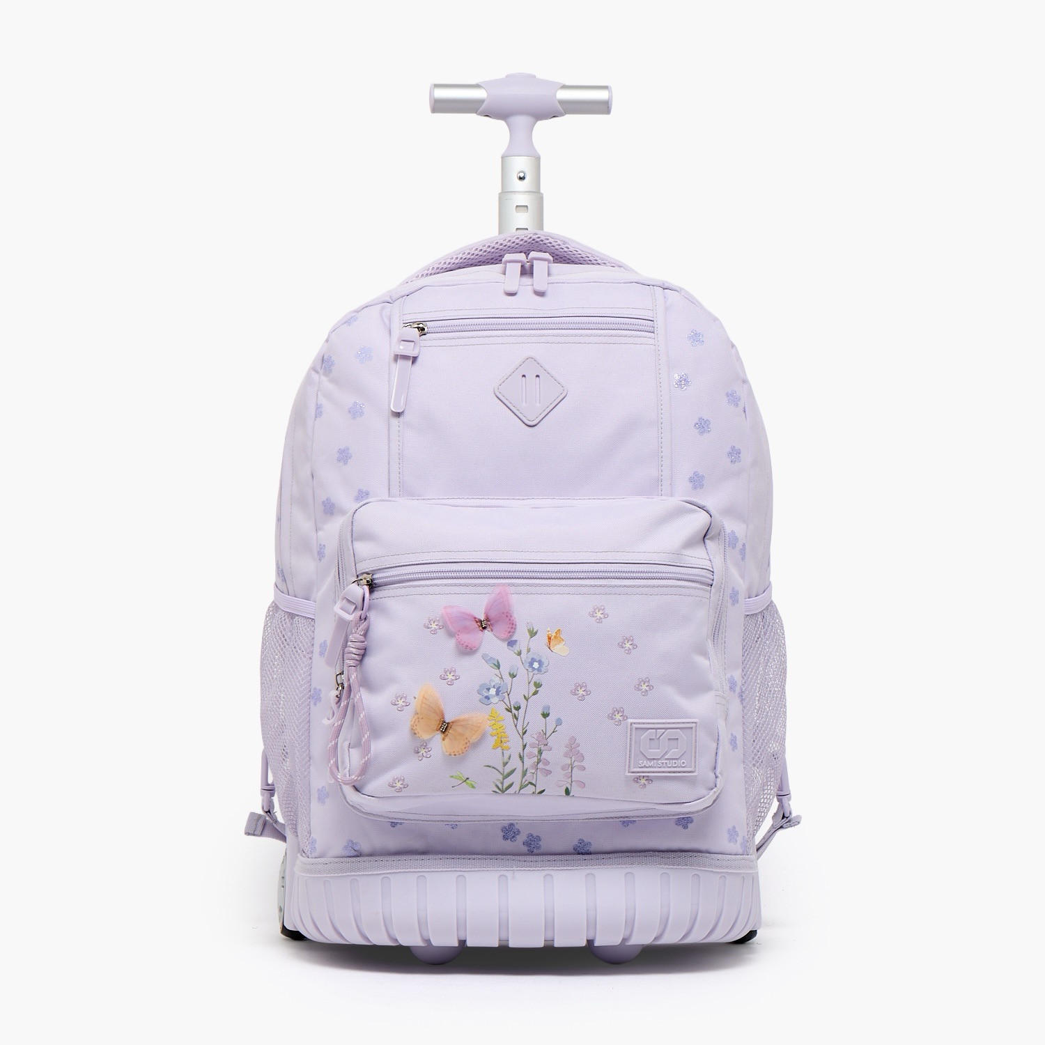 SAMI STUDIO Floral Print Trolley Bag for Girls 8-13 Years with Zip Closure - 17 inches-school-bagsandbackpacks-trolleybags-image-1