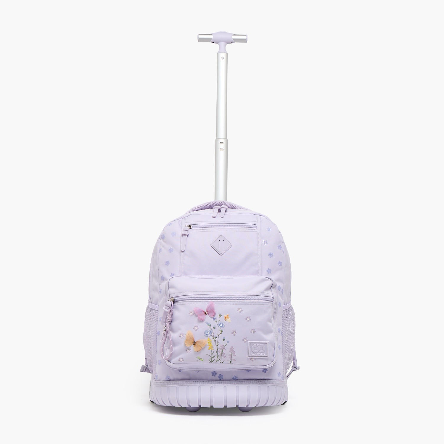 SAMI STUDIO Floral Print Trolley Bag for Girls 8-13 Years with Zip Closure - 17 inches-school-bagsandbackpacks-trolleybags-image-3