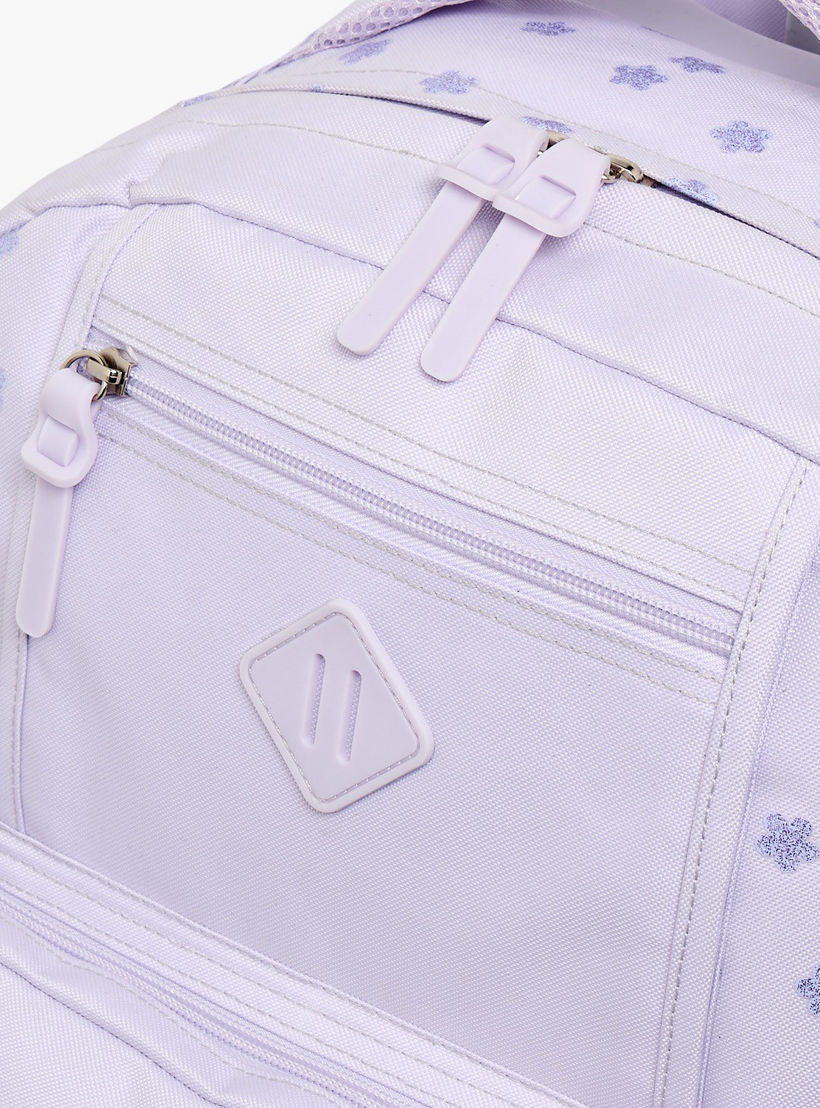 SAMI STUDIO Floral Print Trolley Bag for Girls 8-13 Years with Zip Closure - 17 inches-school-bagsandbackpacks-trolleybags-image-4