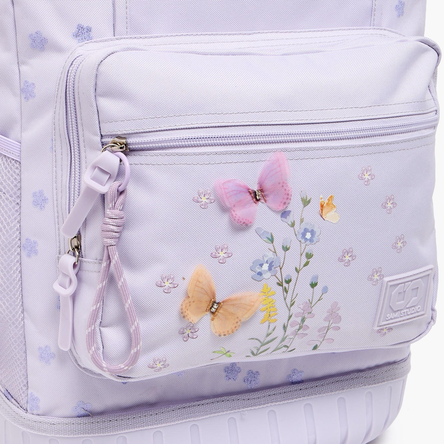 SAMI STUDIO Floral Print Trolley Bag for Girls 8-13 Years with Zip Closure - 17 inches-school-bagsandbackpacks-trolleybags-image-5