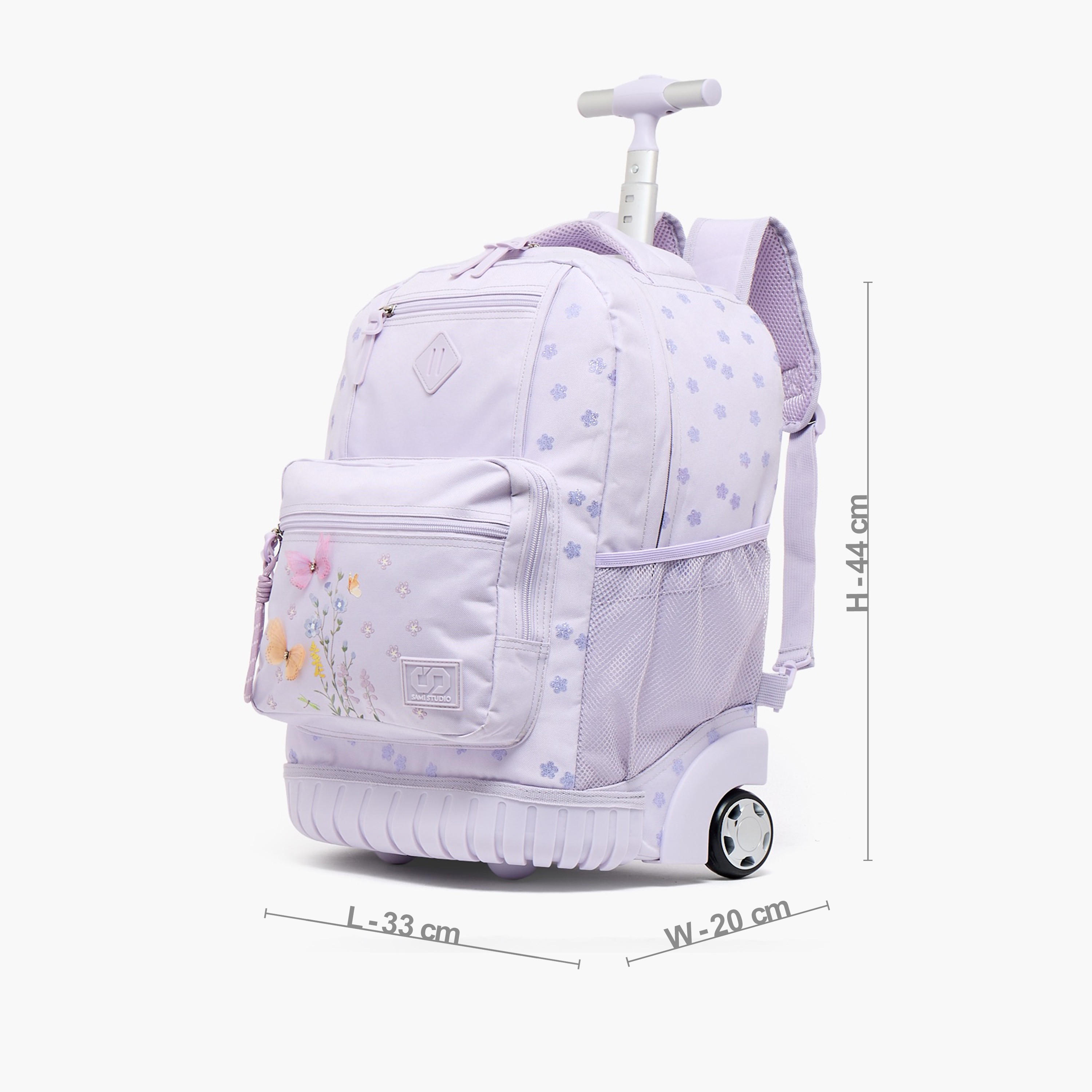 SAMI STUDIO Floral Print Trolley Bag for Girls 8-13 Years with Zip Closure - 17 inches-school-bagsandbackpacks-trolleybags-image-7