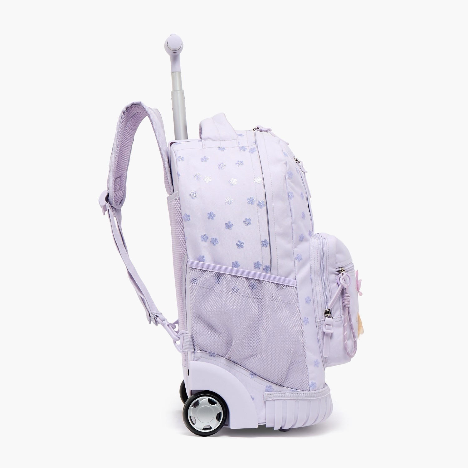شنطة ترولي بسحاب إغلاق للبنات 8 -13 سنة وبطبعات زهرية من سامي ستوديو - 17 بوصة-school-bagsandbackpacks-trolleybags-image-9