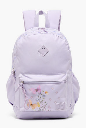 SAMI STUDIO Floral Print Backpack for Girls 8-13 Years with Zip Closure - 17 inches-school-image-1
