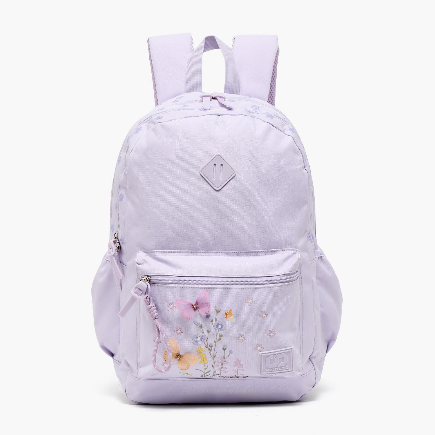 SAMI STUDIO Floral Print Backpack for Girls 8-13 Years with Zip Closure - 17 inches-school-bagsandbackpacks-backpacks-image-1