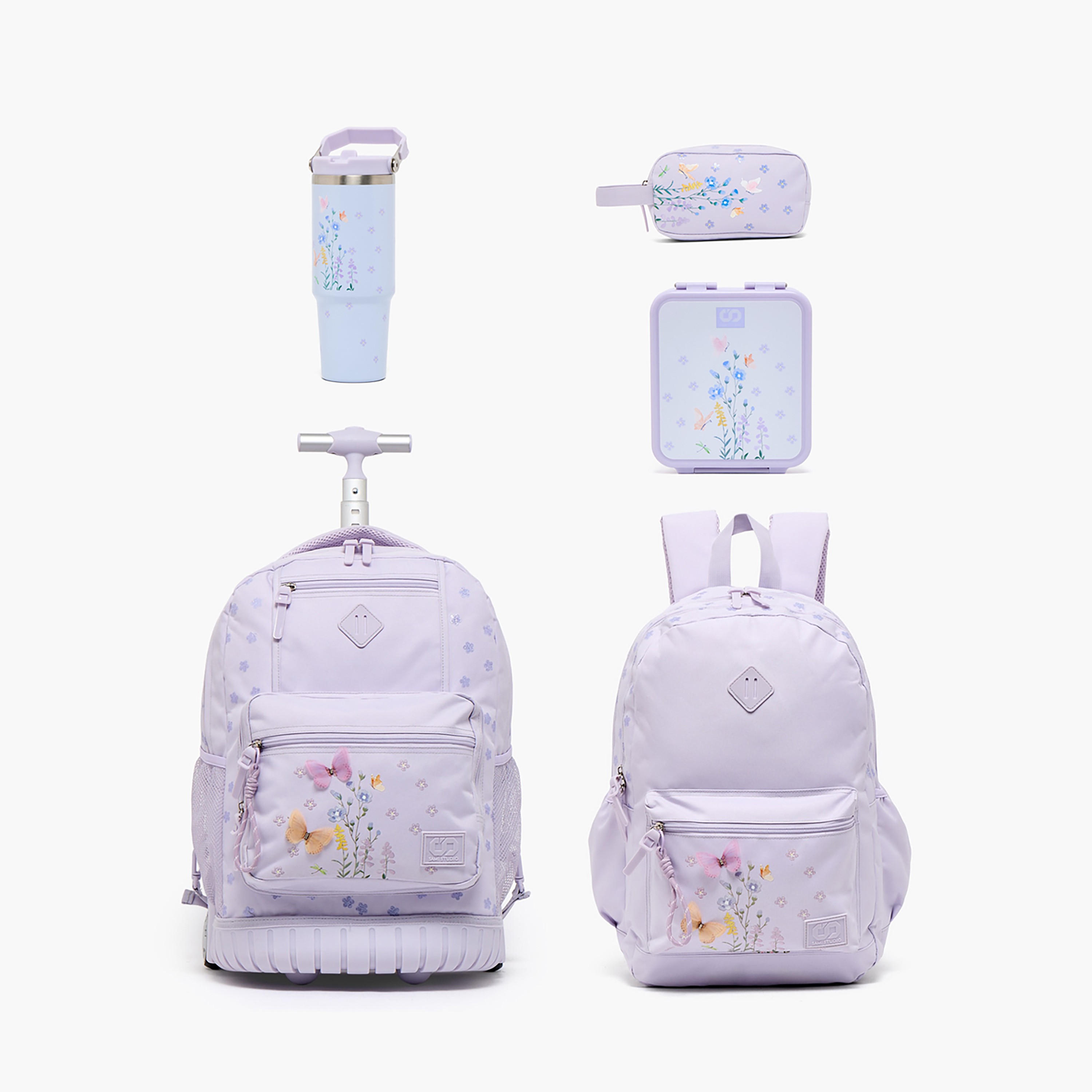 SAMI STUDIO Floral Print Backpack for Girls 8-13 Years with Zip Closure - 17 inches-school-bagsandbackpacks-backpacks-image-10
