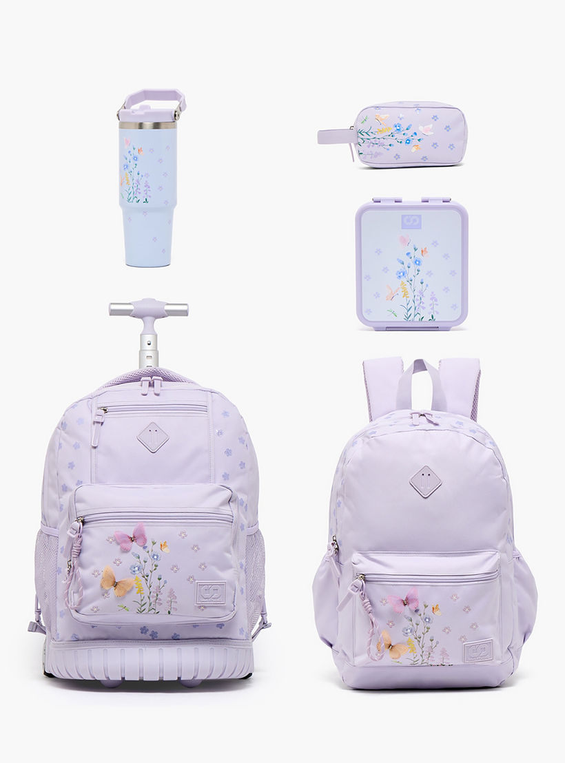 SAMI STUDIO Floral Print Backpack for Girls 8-13 Years with Zip Closure - 17 inches-school-bagsandbackpacks-backpacks-image-10