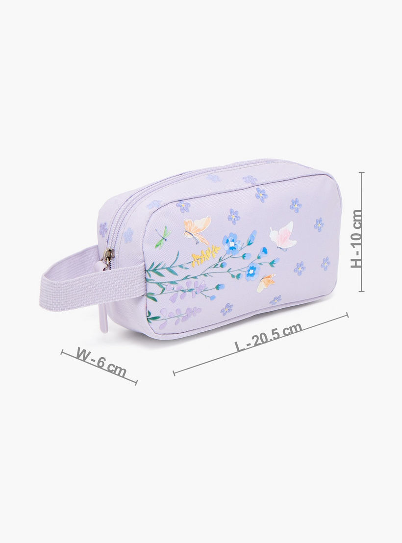 مقلمة بسحاب إغلاق وطبعات زهرية من سامي ستوديو-school-stationery-pencilcases-image-3