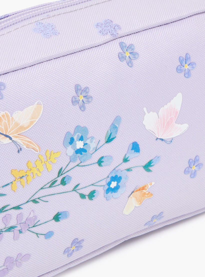 مقلمة بسحاب إغلاق وطبعات زهرية من سامي ستوديو-school-stationery-pencilcases-image-6