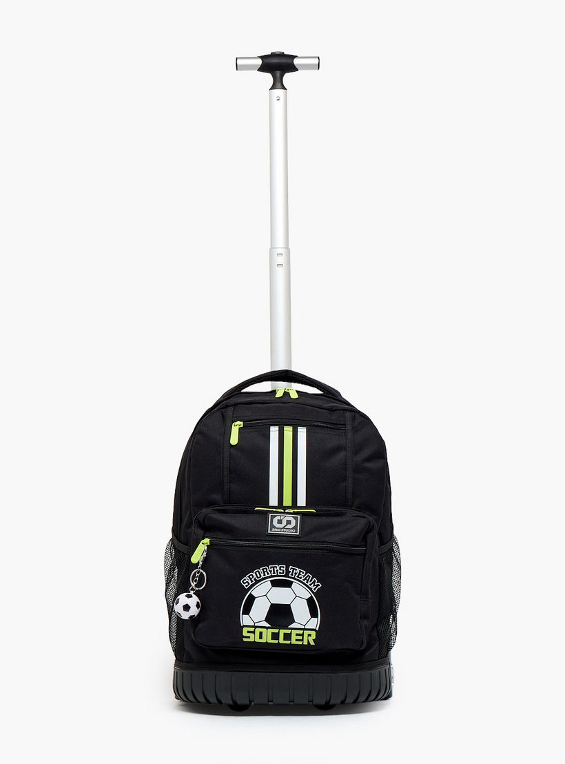 SAMI STUDIO Football Print Trolley Bag for Boys 8-13 Years with Zip Closure - 17 inches-school-bagsandbackpacks-trolleybags-image-3