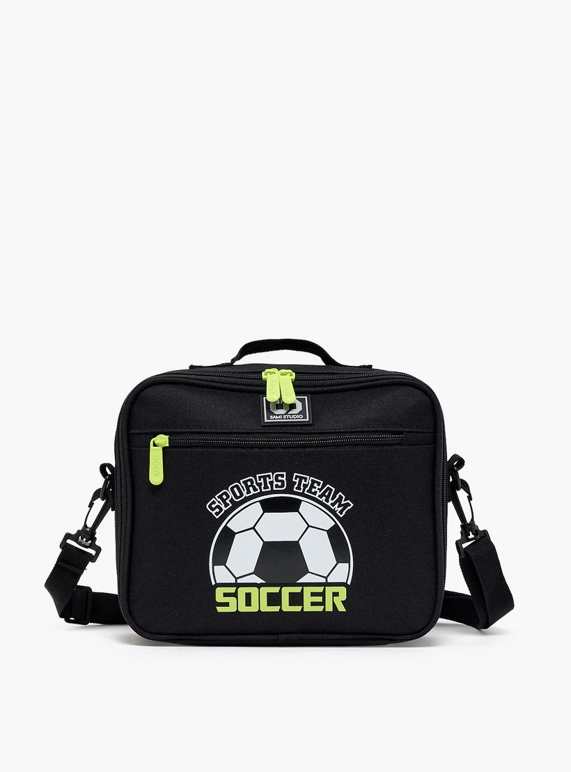 SAMI STUDIO Football Print Lunch Bag for Boys 8-13 Years with Detachable Strap-school-lunchessentials-lunchbags-image-1