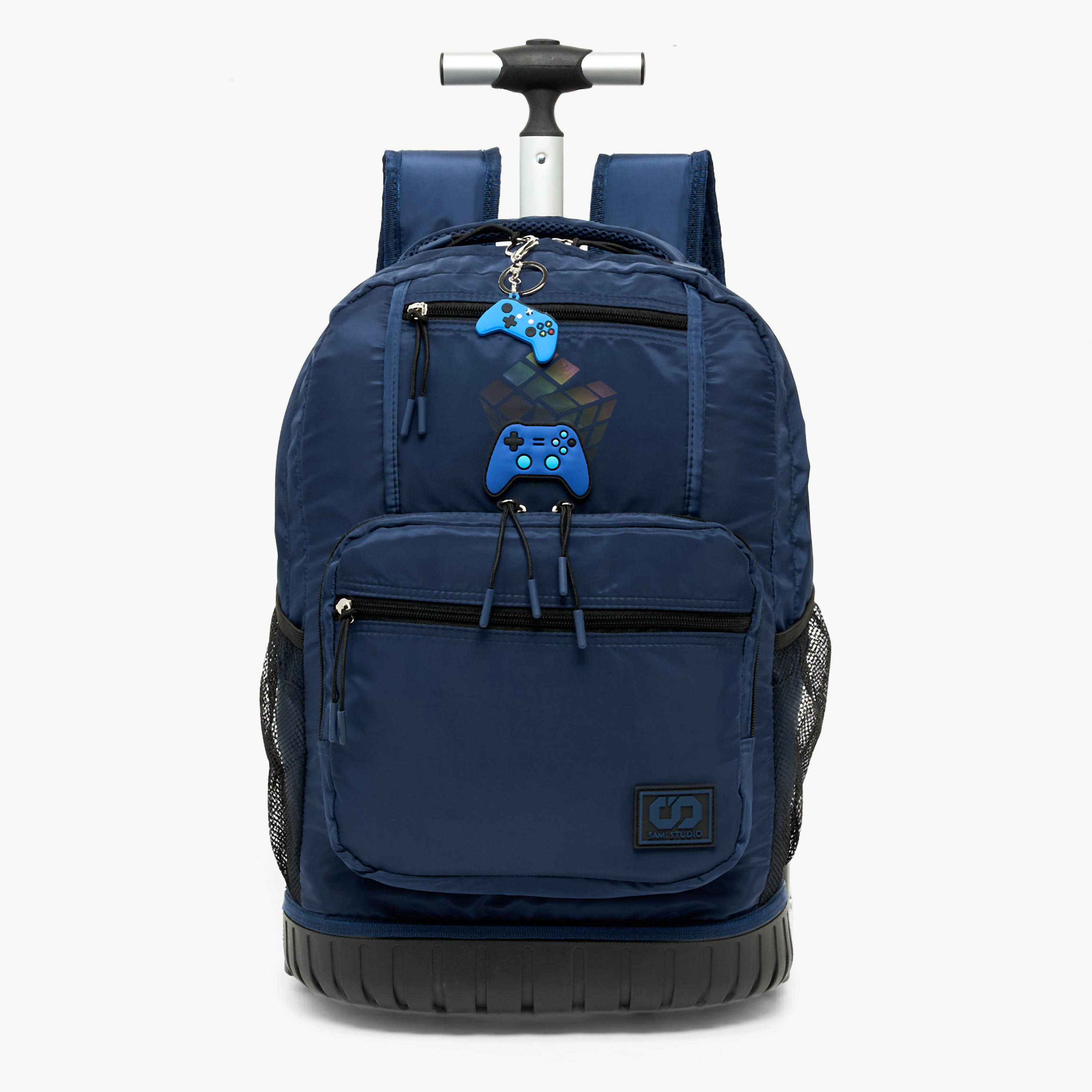 SAMI STUDIO Rubik's Print Trolley Bag for Boys 8-13 Years with Retractable Handle - 17 inches-school-bagsandbackpacks-trolleybags-image-1