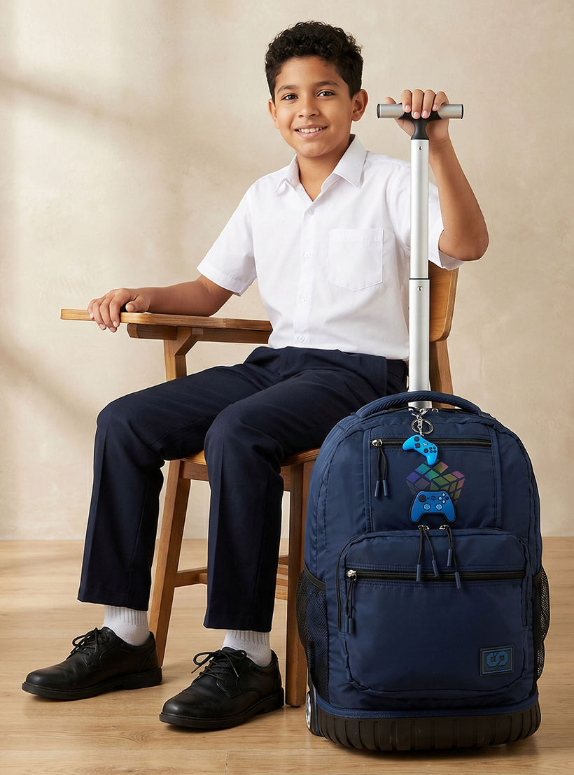 SAMI STUDIO Rubik's Print Trolley Bag for Boys 8-13 Years with Retractable Handle - 17 inches-school-bagsandbackpacks-trolleybags-image-3