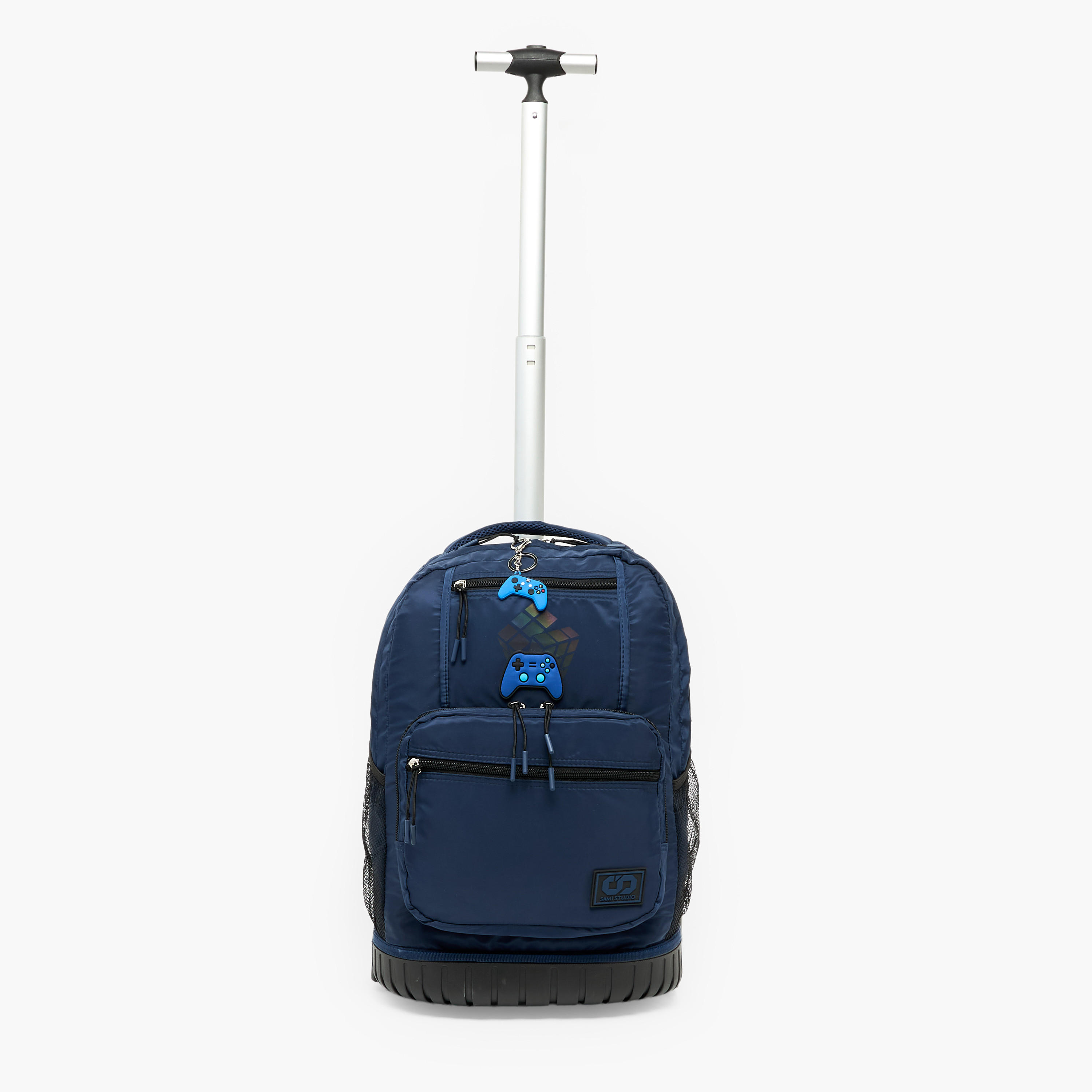 SAMI STUDIO Rubik's Print Trolley Bag for Boys 8-13 Years with Retractable Handle - 17 inches-school-bagsandbackpacks-trolleybags-image-4