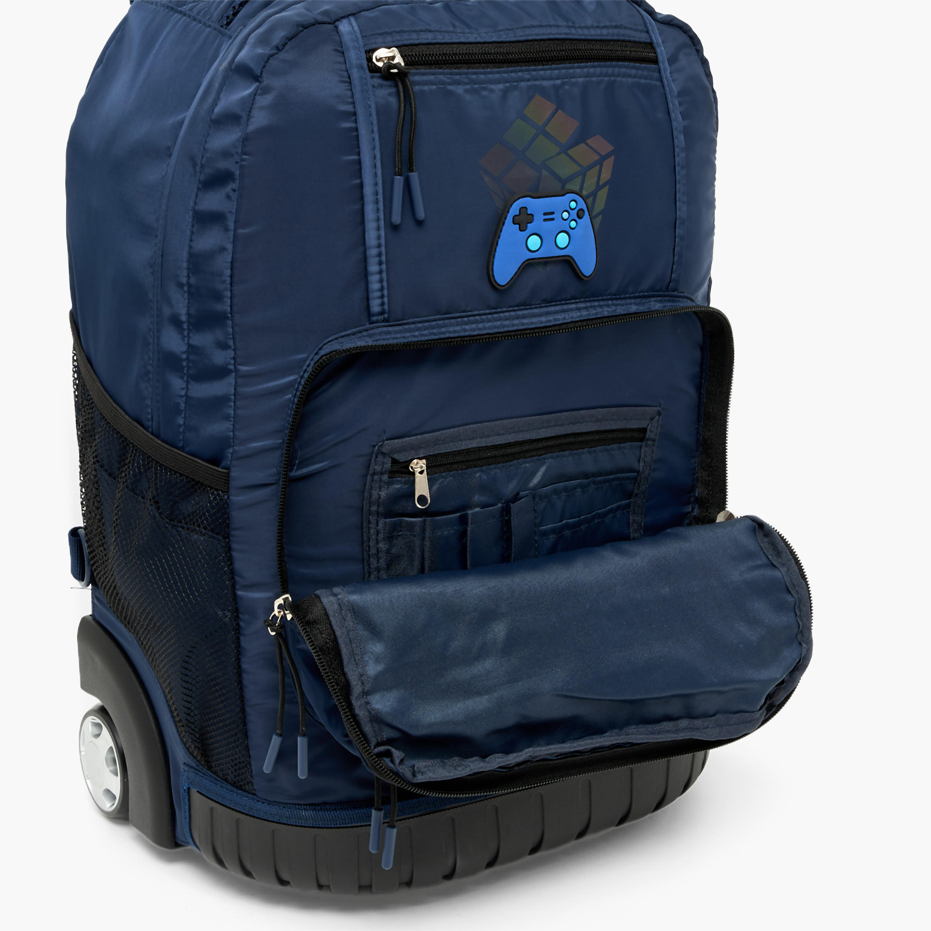 SAMI STUDIO Rubik's Print Trolley Bag for Boys 8-13 Years with Retractable Handle - 17 inches-school-bagsandbackpacks-trolleybags-image-8