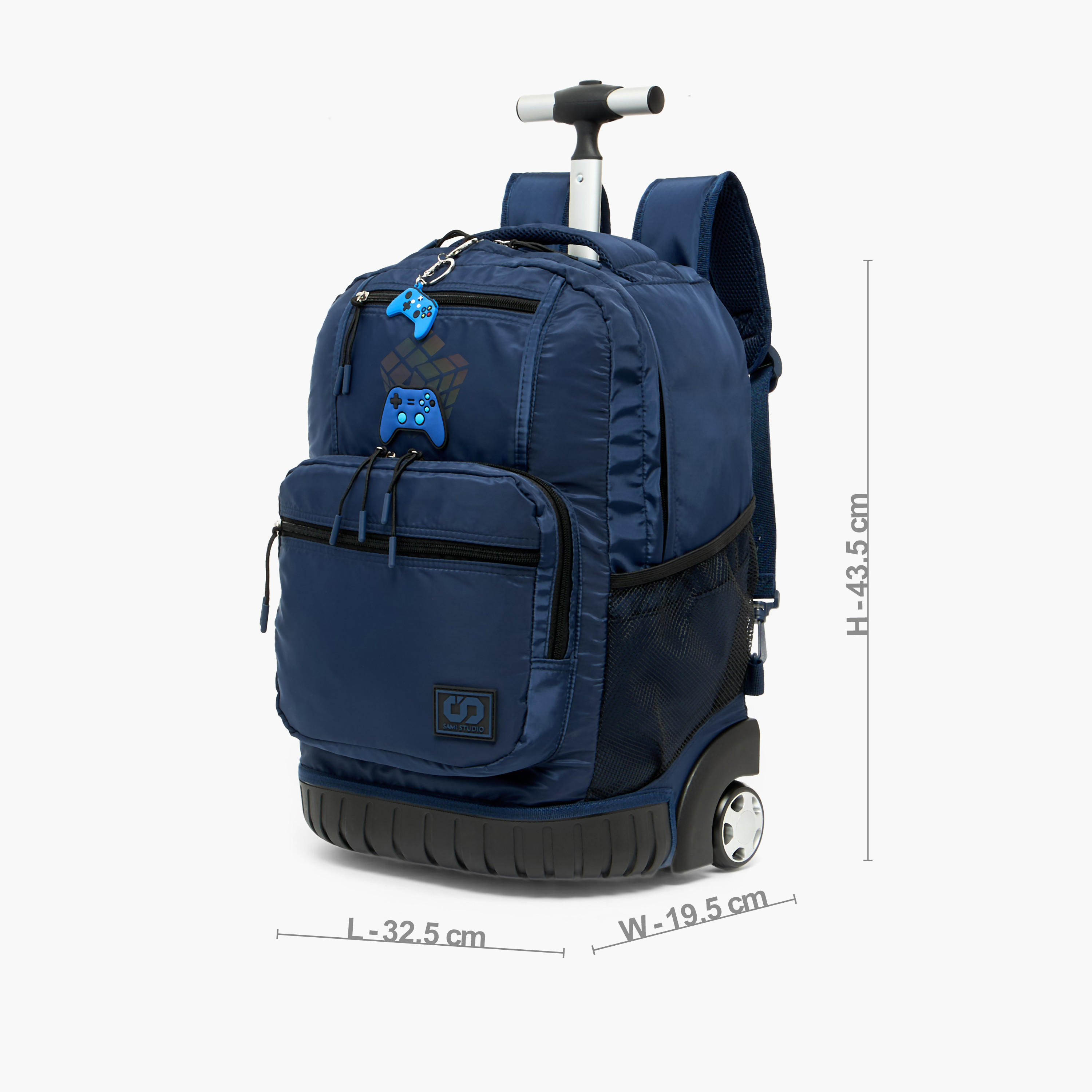 SAMI STUDIO Rubik's Print Trolley Bag for Boys 8-13 Years with Retractable Handle - 17 inches-school-bagsandbackpacks-trolleybags-image-9
