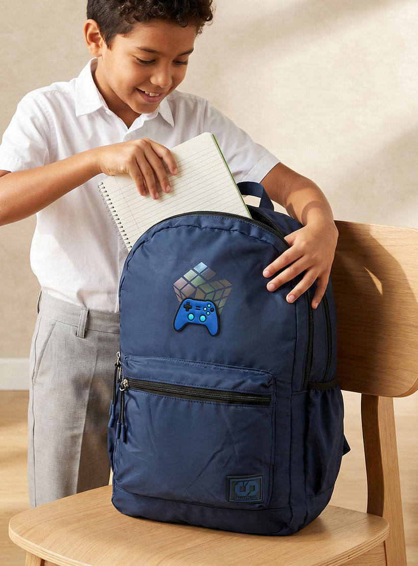 SAMI STUDIO Controller Accent Backpack for Boys 8-13 Years with Padded Shoulder Straps - 17 inches-school-bagsandbackpacks-backpacks-image-3