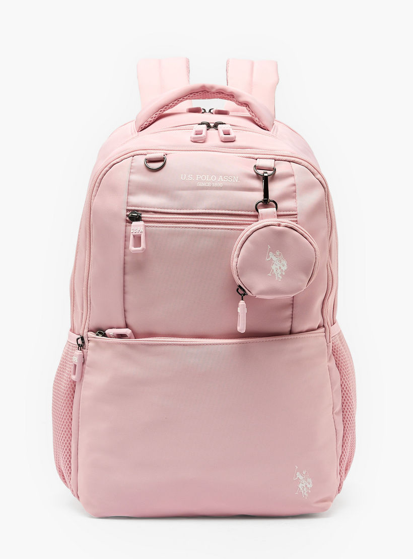 US POLO ASSN. Printed Backpack for Girls 8-13 Years with Pouch - 18 inches-school-bagsandbackpacks-backpacks-image-1
