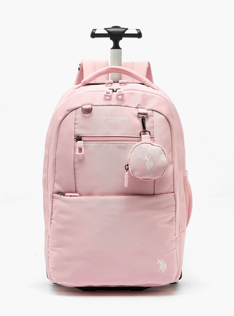 US POLO ASSN. Printed Trolley Backpack for Girls 8-13 Years with Pouch - 19 cms-school-bagsandbackpacks-trolleybags-image-1