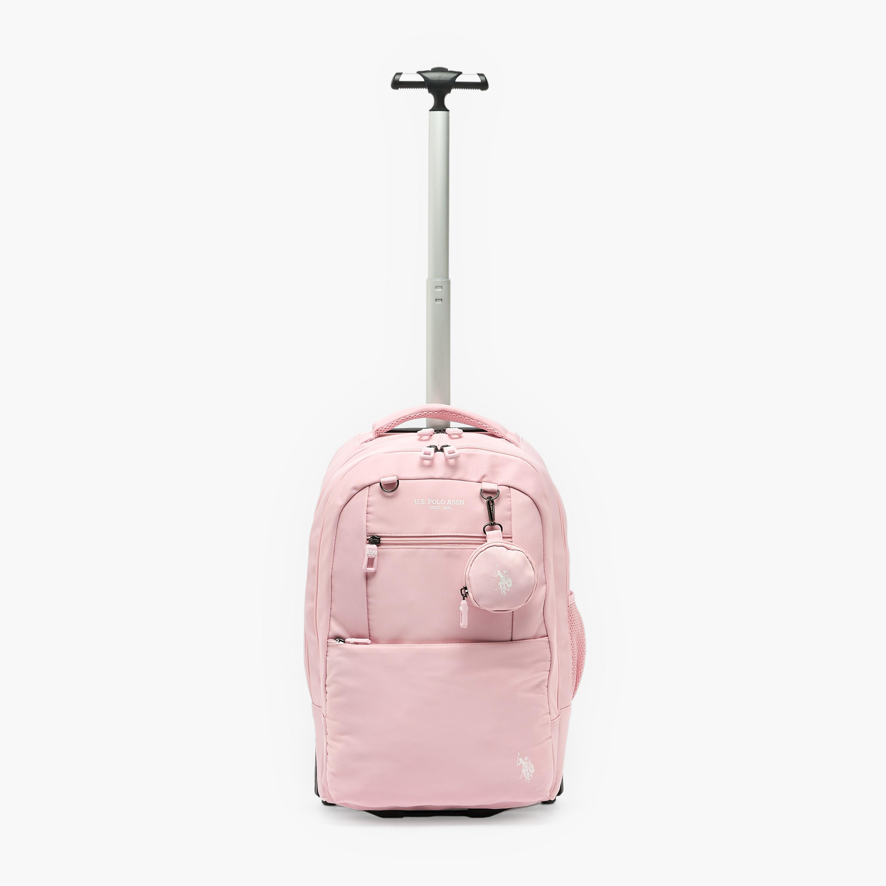 US POLO ASSN. Printed Trolley Backpack for Girls 8-13 Years with Pouch - 19 cms-school-bagsandbackpacks-trolleybags-image-3