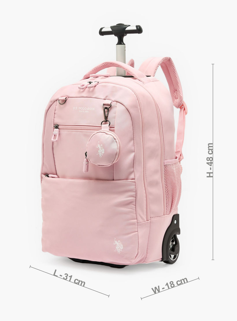 US POLO ASSN. Printed Trolley Backpack for Girls 8-13 Years with Pouch - 19 cms-school-bagsandbackpacks-trolleybags-image-9