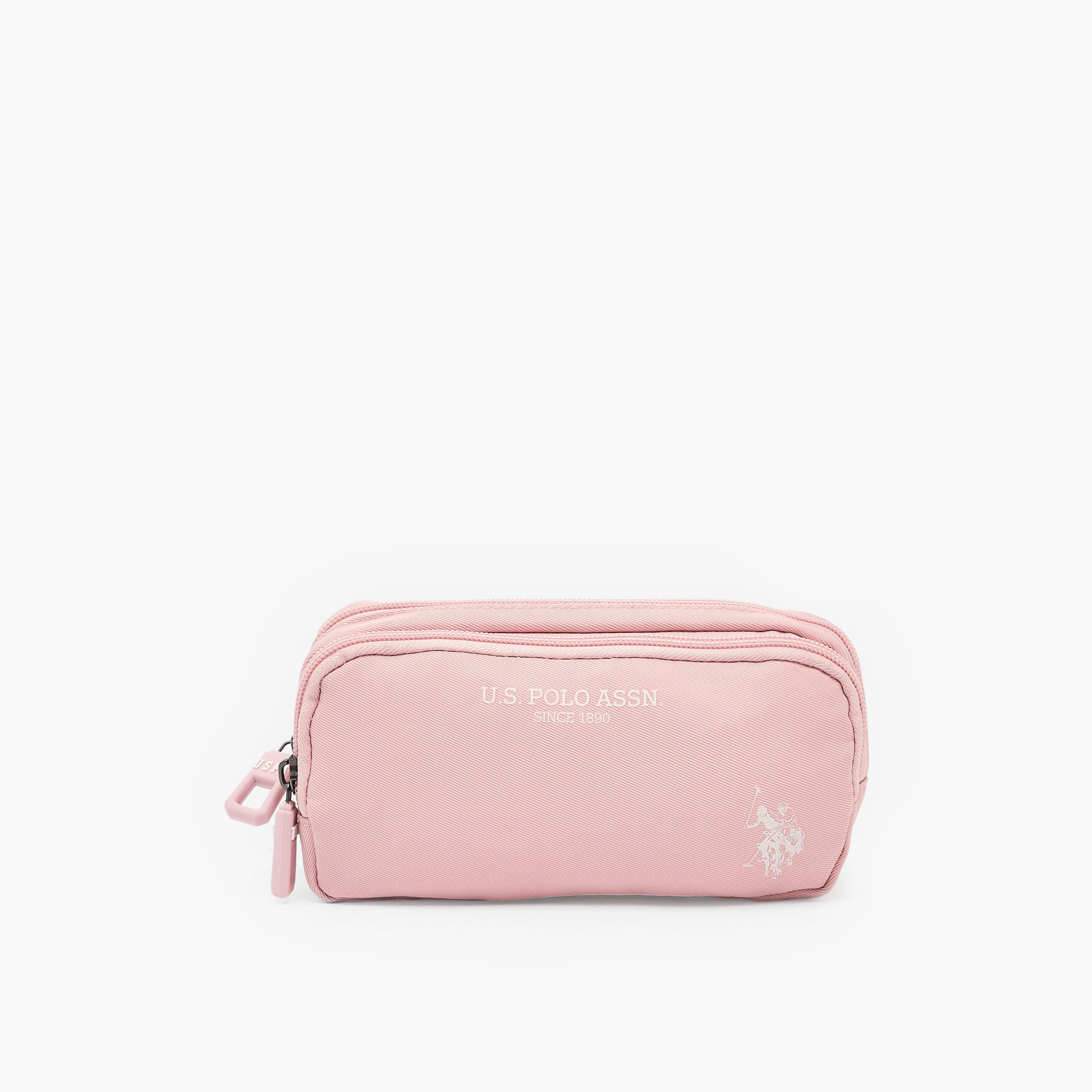 US POLO ASSN. Logon Print Pencil Pouch with 2 Compartments-school-stationery-pencilcases-image-1