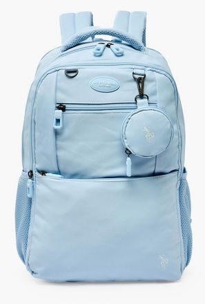 شنطة ظهر سادة بأحزمة كتف مبطنة للبنات من سن 8 -13 سنة من يو إس بولو أسن - 18 بوصة-school-bagsandbackpacks-image-1