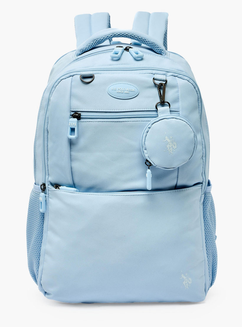 شنطة ظهر سادة بأحزمة كتف مبطنة للبنات من سن 8 -13 سنة من يو إس بولو أسن - 18 بوصة-school-bagsandbackpacks-backpacks-image-1