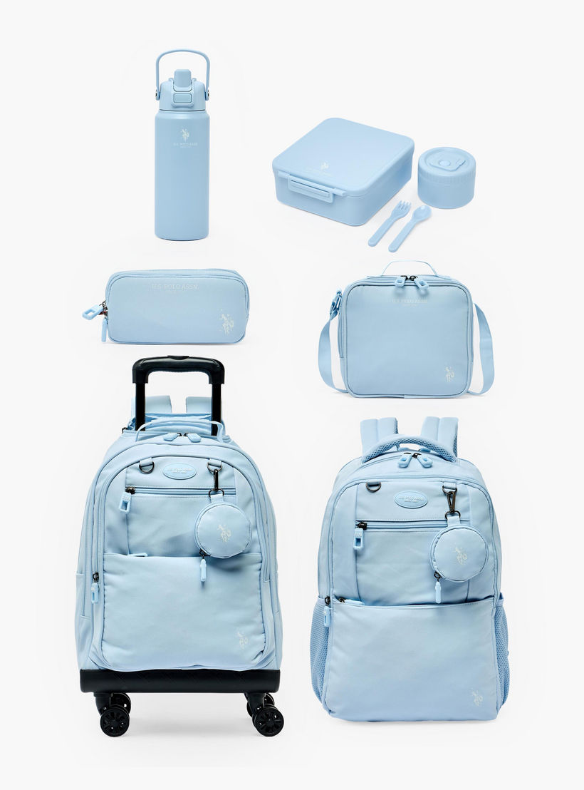 شنطة ظهر سادة بأحزمة كتف مبطنة للبنات من سن 8 -13 سنة من يو إس بولو أسن - 18 بوصة-school-bagsandbackpacks-backpacks-image-10